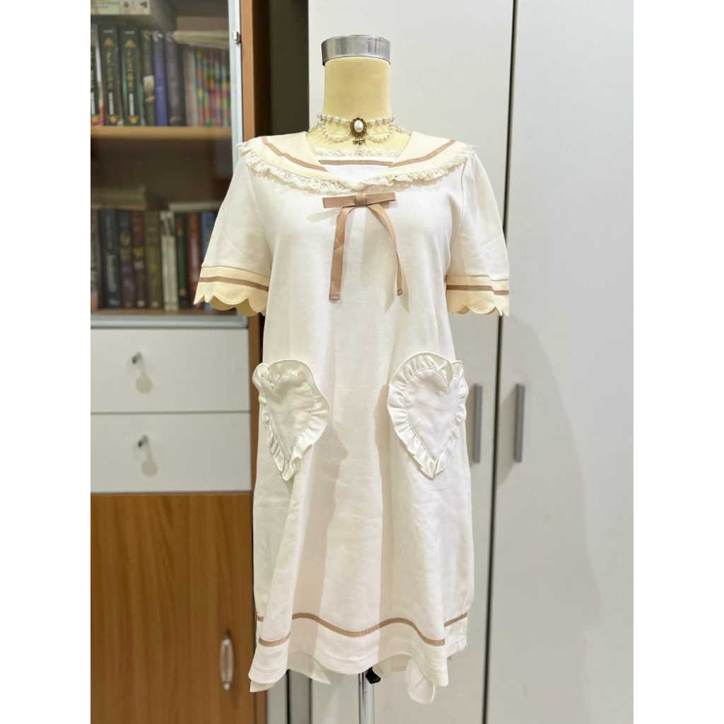 Deary Dear My Love DML Kawaii Sailor Dress White Putih Ryousangata
