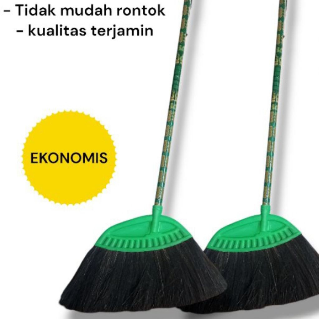Sapu Ijuk Lantai Gagang Kayu Desain Bagus Awet