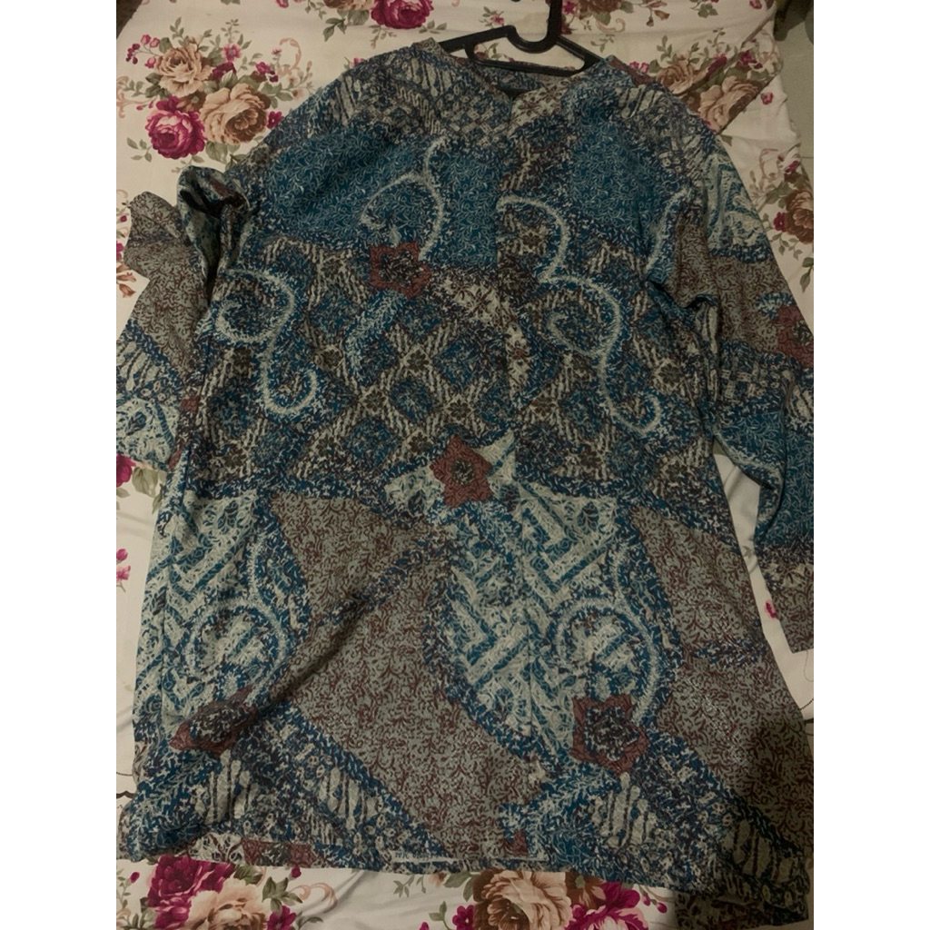 Blouse tunik oversize big size jumbo ld 135-140 bahan viscose plus furring (PRELOVED VVGC)