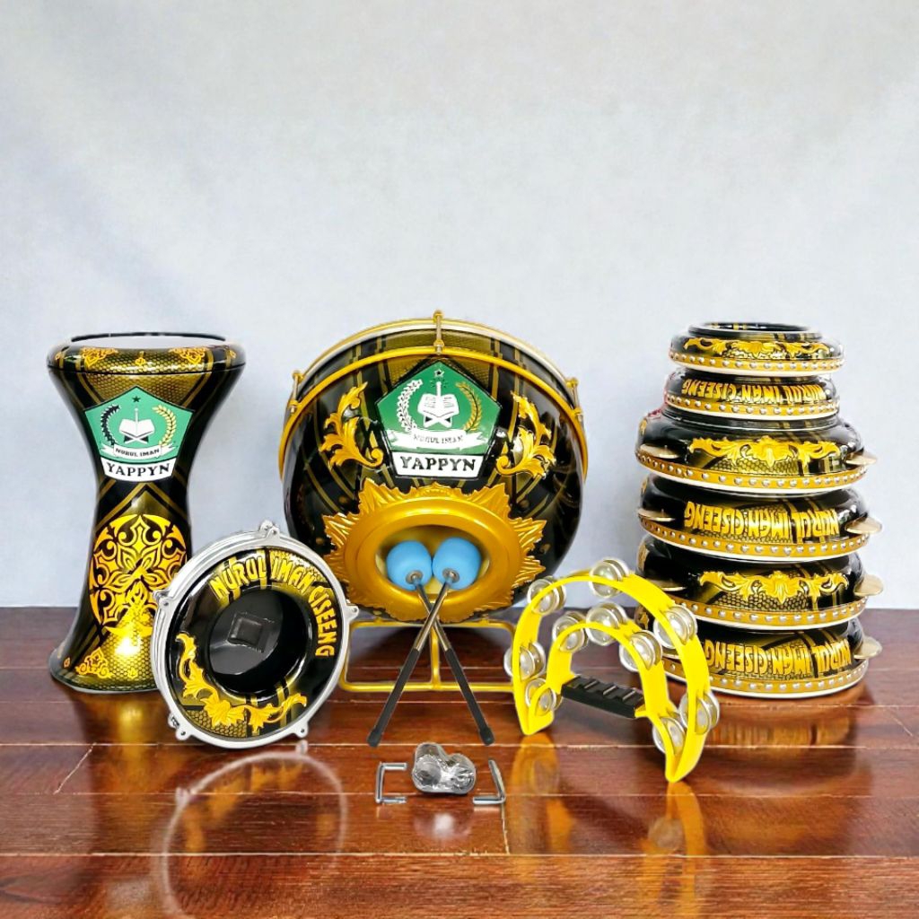 (Bisa COD) Alat Hadroh Jepara lengkap Ukiran | Set Hadroh Jepara Premium