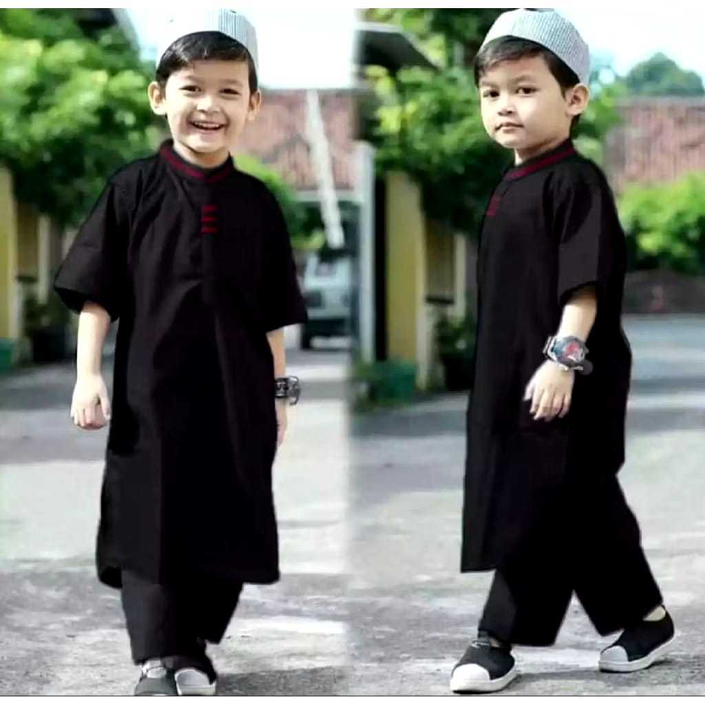 Baju koko anak laki laki / setelan baju muslim anak laki laki model pakistan bahan katun premium usi