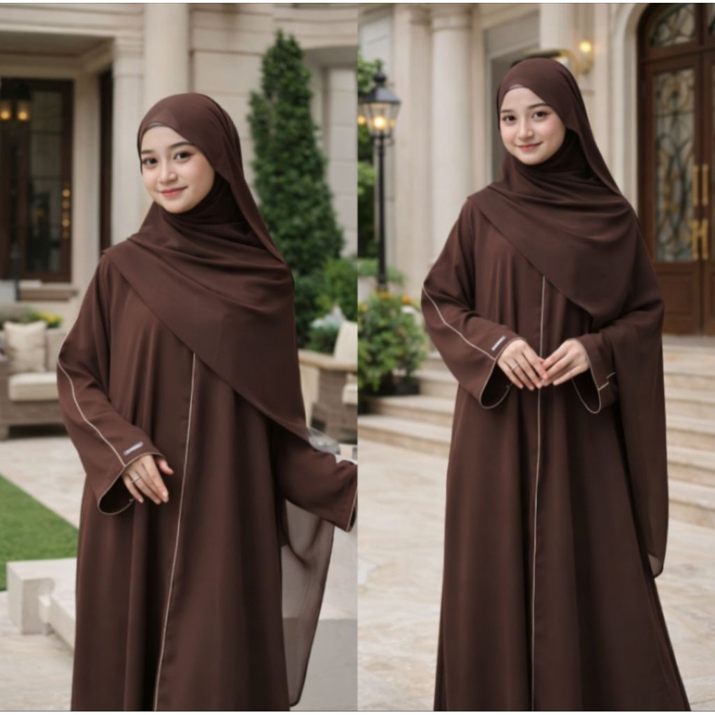 Gamis Shakila Abaya Muslim Syari - Abaya Shakila Gamis Cringkle Airflow - Nyaman, Ringan