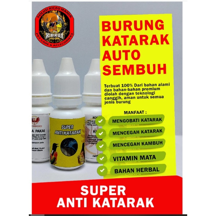 obat burung katarak SUPER ANTI KATARAK untuk semua burung murai lovebird kacer cendet cak ijo