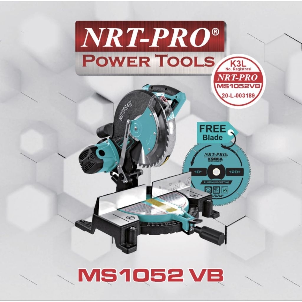 Mitter Saw NRT-PRO 10" 1052 VB Miter Saw Gergaji Pigora