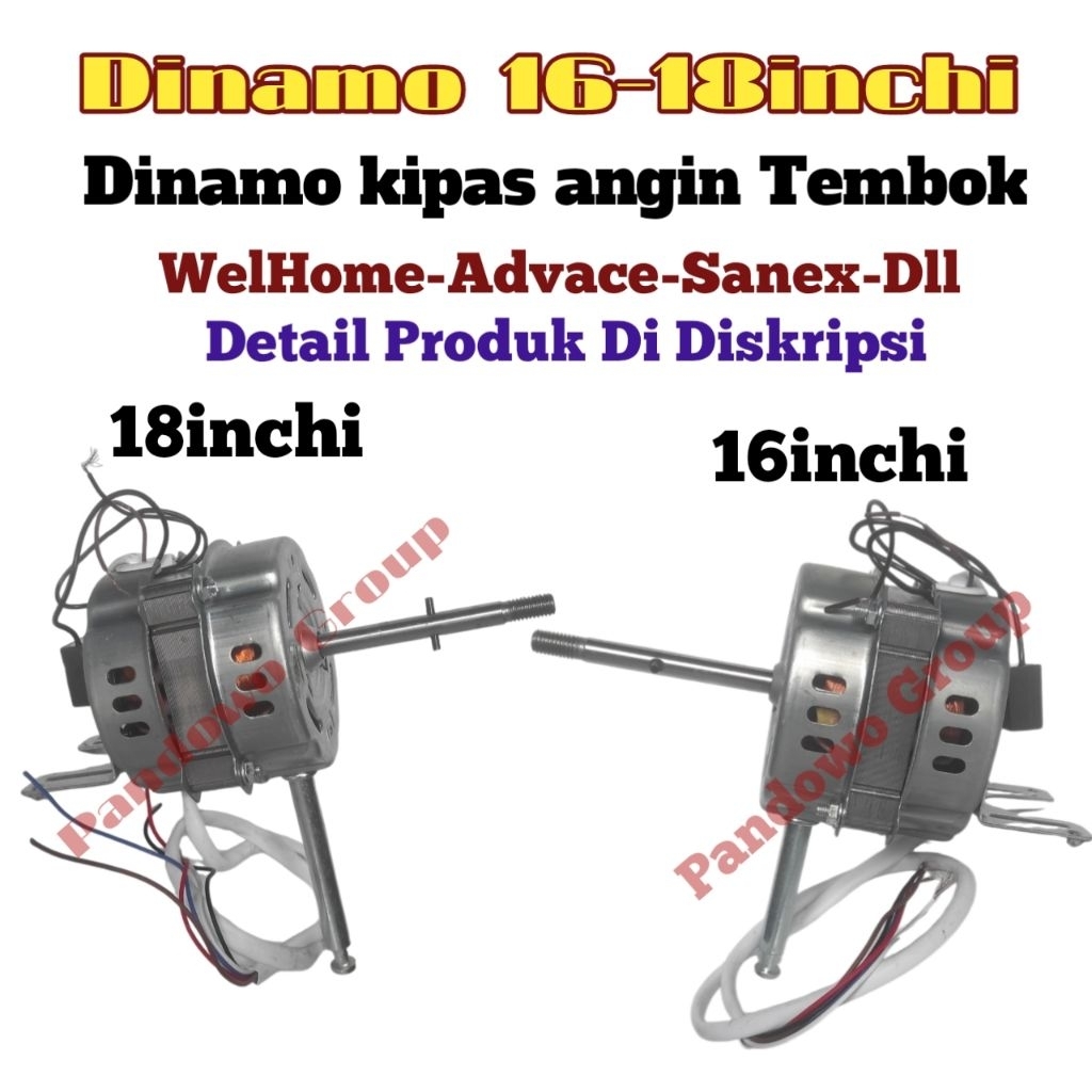 Dinamo kipas angin Tembok 16-18 inchi//Dinamo kipas tembok Welhome-Sanex dll