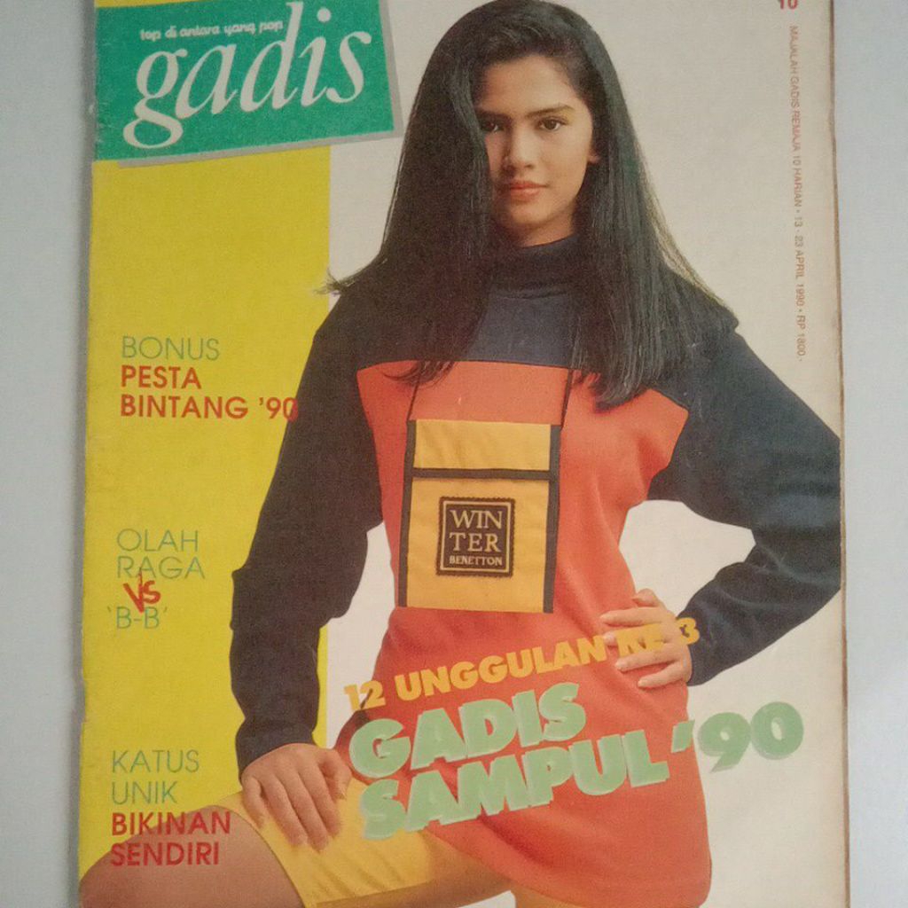 Majalah Gadis Tahun 1990 Cover Cynthia Risjad
