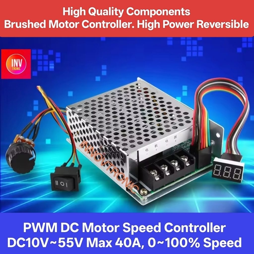 40A PWM DC Motor Speed Controller DC10V~55V,  0~100% Speed