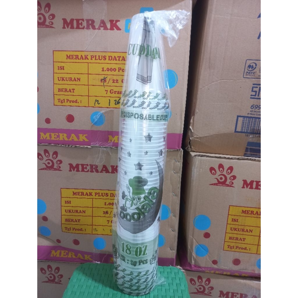 Gelas plastik - Cup plastik 18 OZ Slim