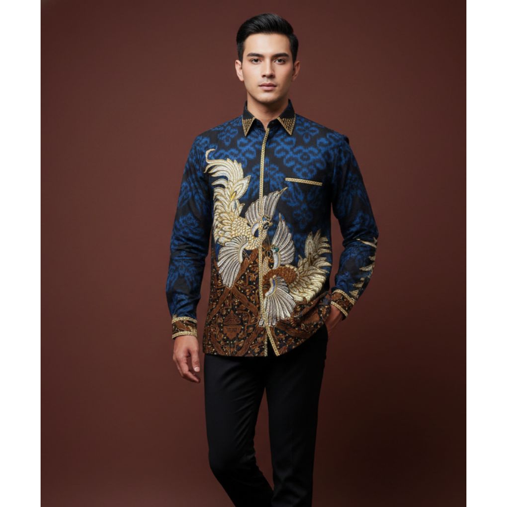 Batik Cantieq Exclusive - NARAWANGSA |Batik Pria exclusive bahan katun solo premium bordir smock - F
