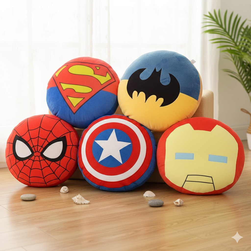 Bantal Anak Karakter Super Hero Bantal Bulat Bantal Sofa Bantal Tidur