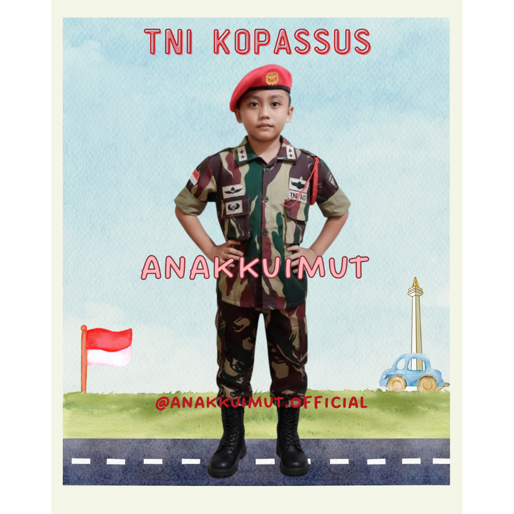 [ANAKKUIMUT] BAJU LORENG TNI ANAK - BAJU TENTARA KOPASSUS ANAK - SERAGAM TNI KOPASSUS ANAK