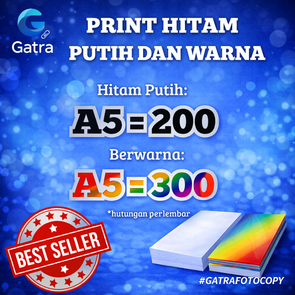 PRINT A5 WARNA DAN HITAM PUTIH MURAH