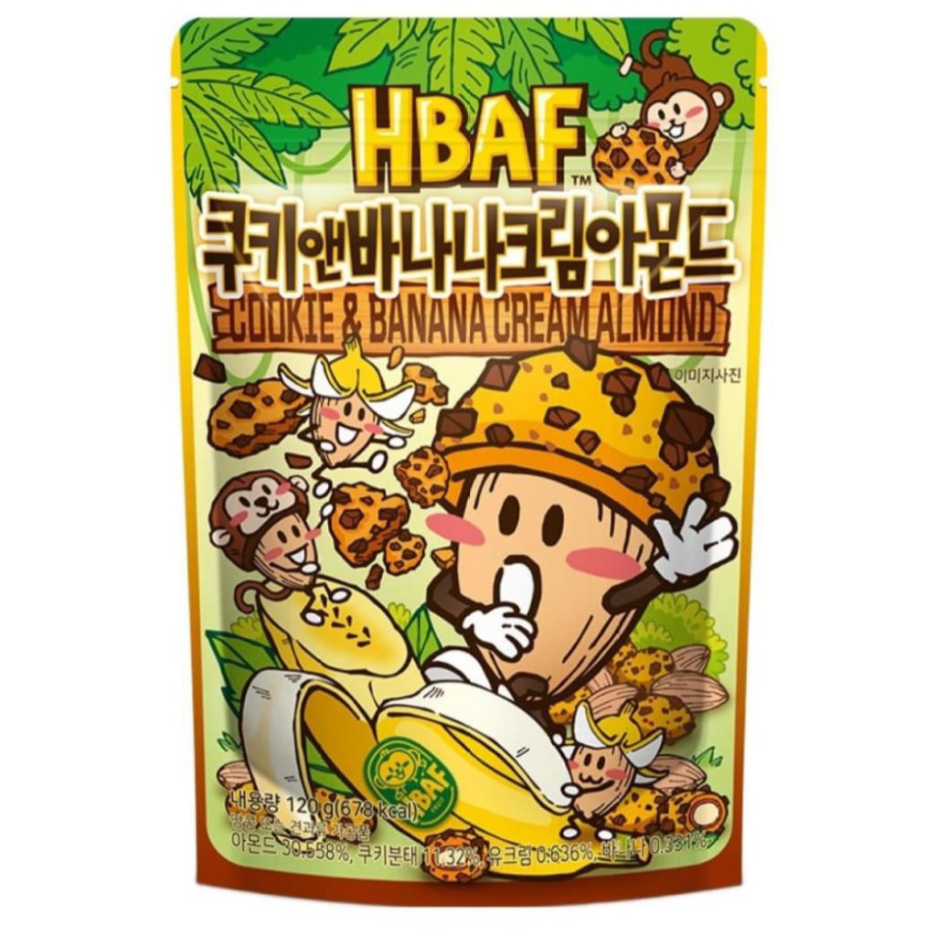 (PO KOREA) HBAF COOKIE & BANANA CREAM ALMOND - ORIGINAL KOREA