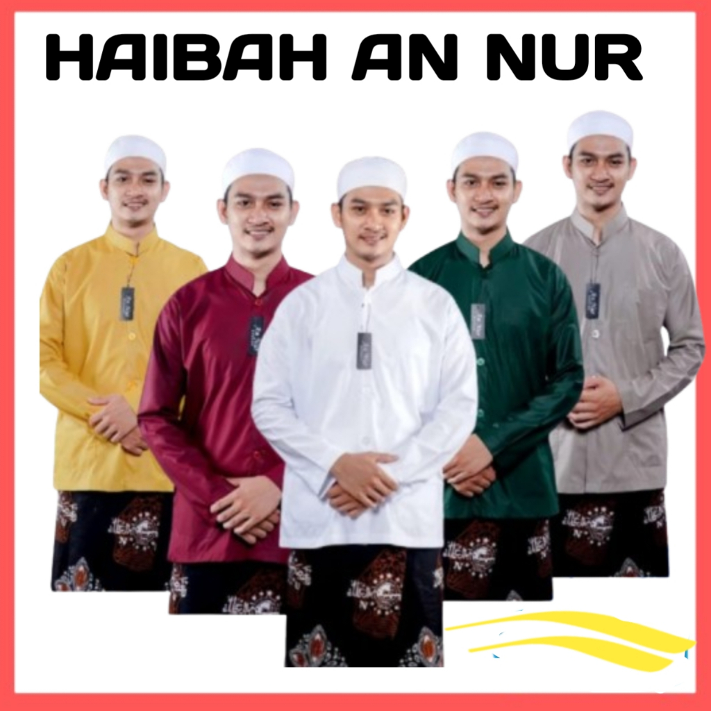 BAJU KOKO HAIBAH POLOS SANTRI MODEL AMMU LENGAN PANJANG