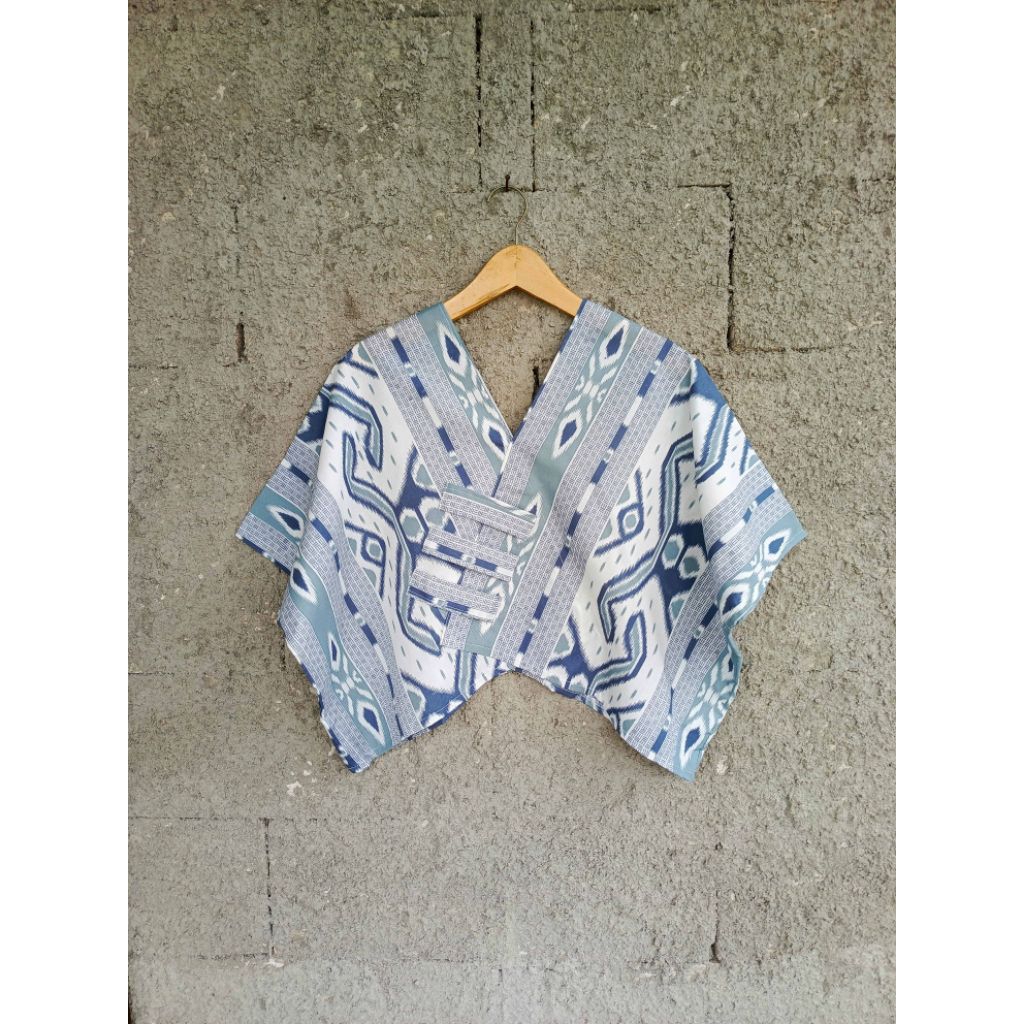 Croptop Blus Batik Songket Katun Model Oversize Kombinasi Tenun Baju Kerja Kantor 2026