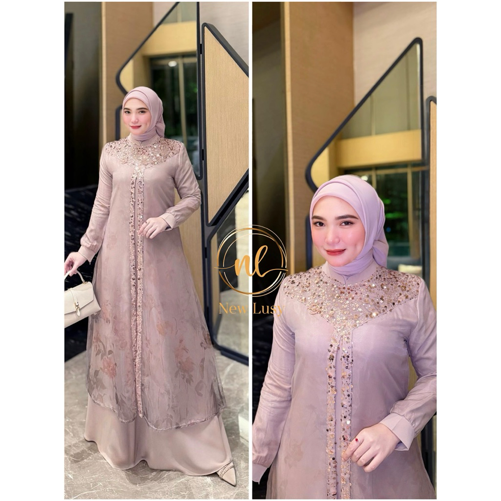 Devita Dress Kondangan Wanita Mewah Elegant New Lusy Fashion Muslimah Terkini