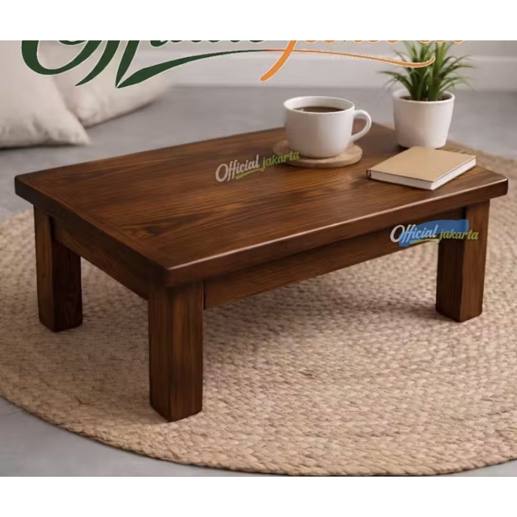 MEJA BELAJAR LESEHAN KAYU JATI BELANDA MEJA LAPTOP MEJA NGAJI ANAK DEWASA 50CM