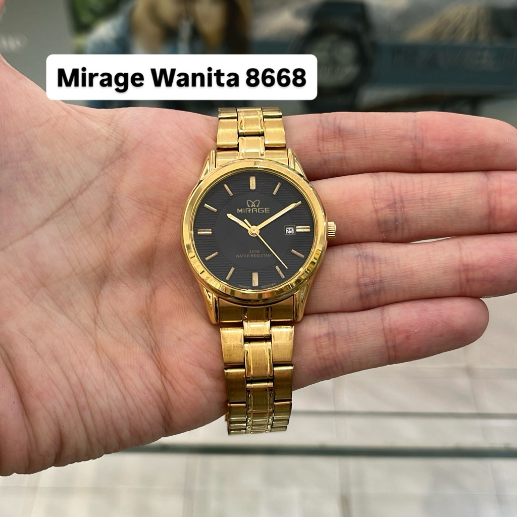Jam Tangan Mirage 8668 Wanita Gold