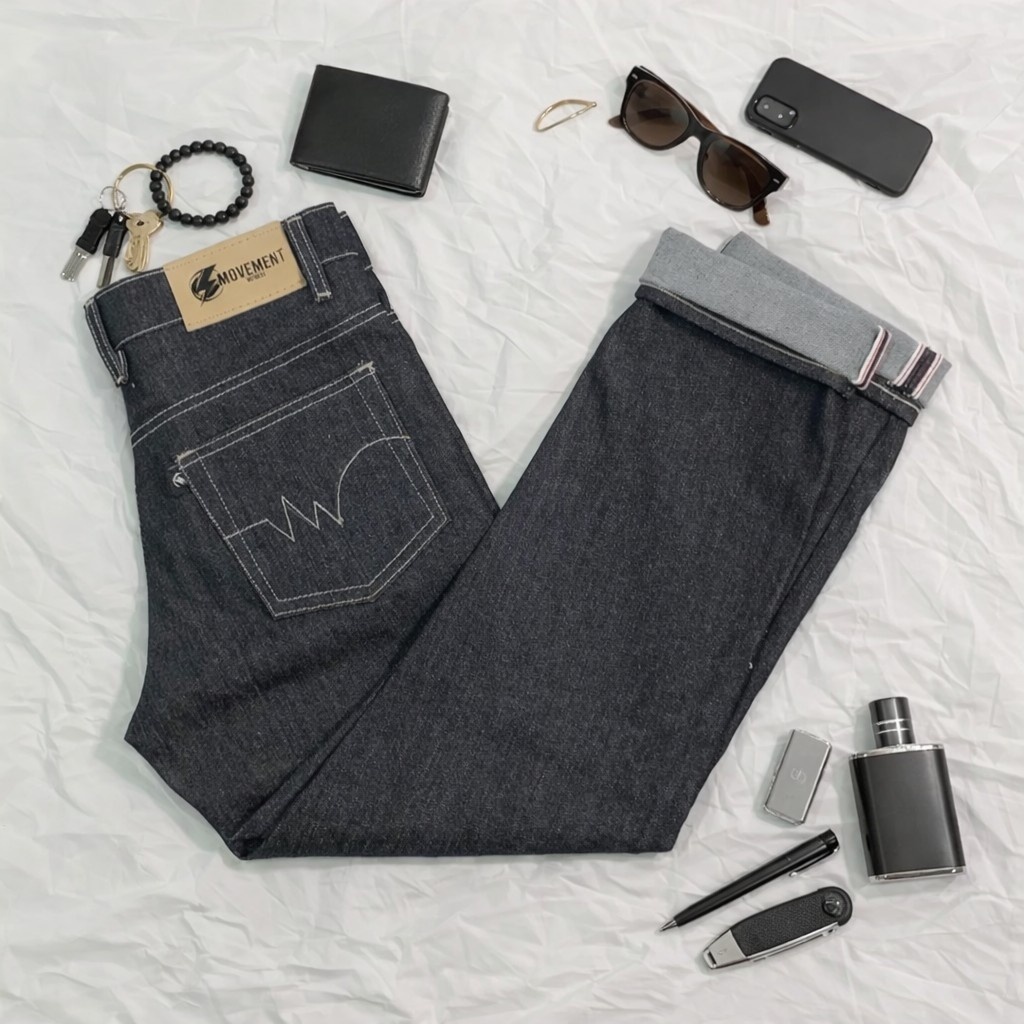 DENIM SELVEDGE CELANA DENIM DARK BLACK INDIGO WHITE | CELANA DENIM SELVEDGE / SELVEDGE DENIM ACCENT 