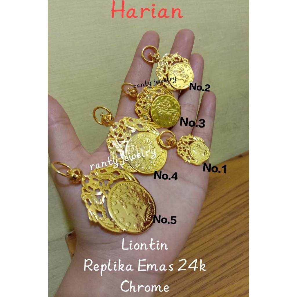 Liontin Ringgit Terbaru, Lapis emas, Pr3mium, Replika Emas 24k