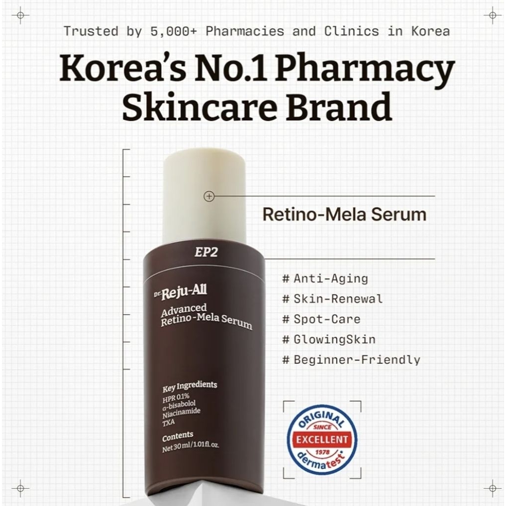 [100% ORI QR CODE] REJUALL Advanced Retino-Mela Serum 30ml