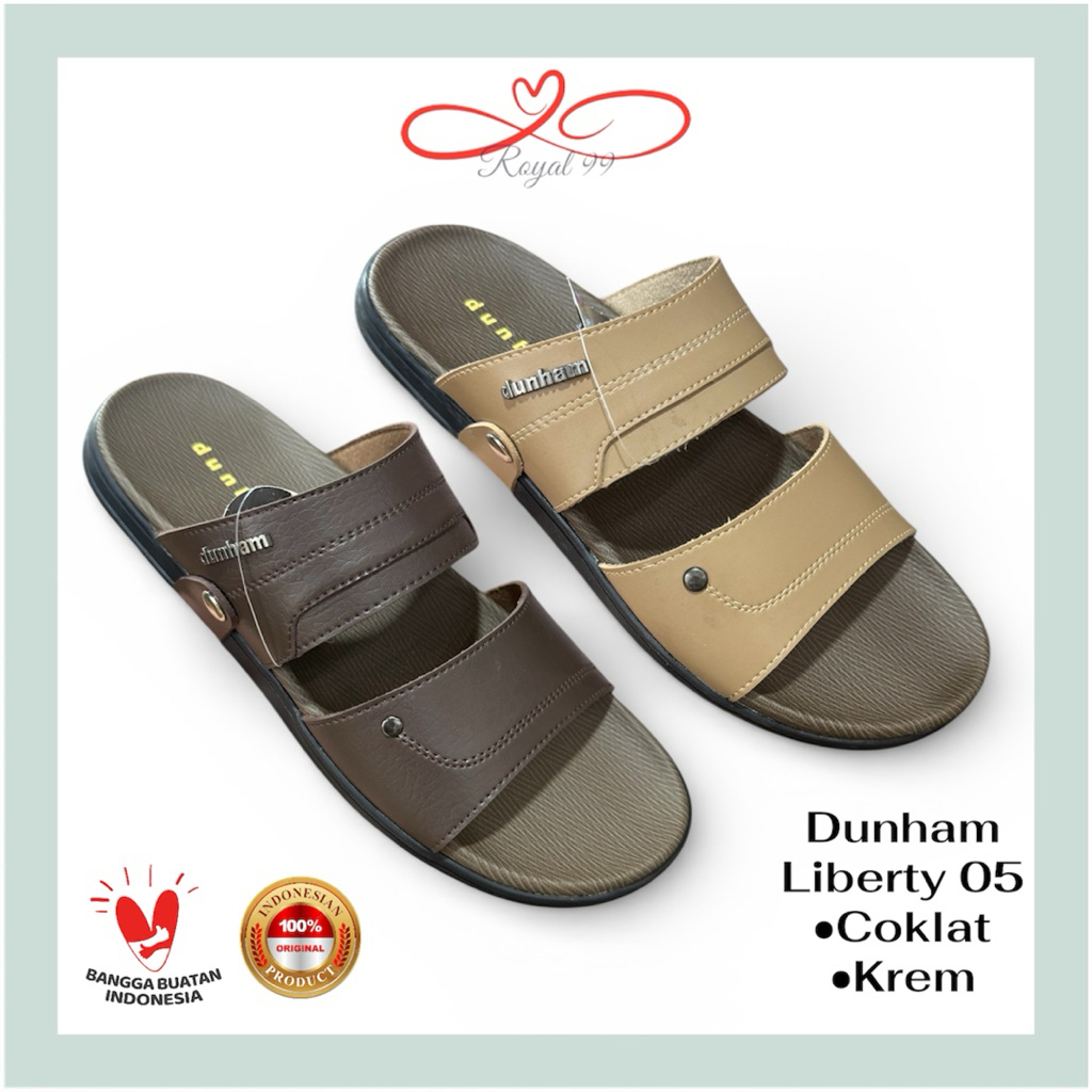Sandal Dunham Liberty 05 Coklat Krem Sandal Slop Pria Anti Selip Sandal Cowok