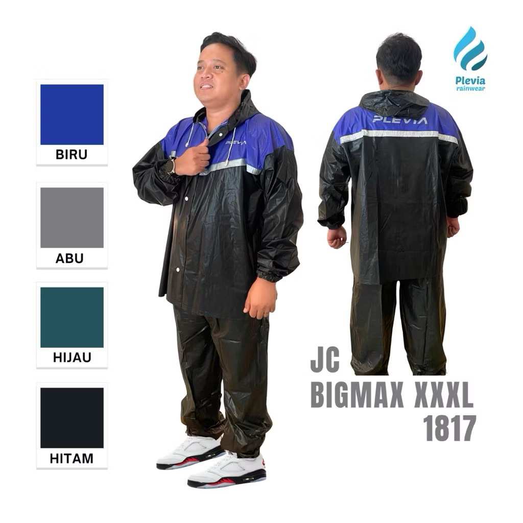 Jas Hujan Mantel Hujan Jumbo XXXL 1817 Plevia Mantel Hujan Pria Wanita Dewasa