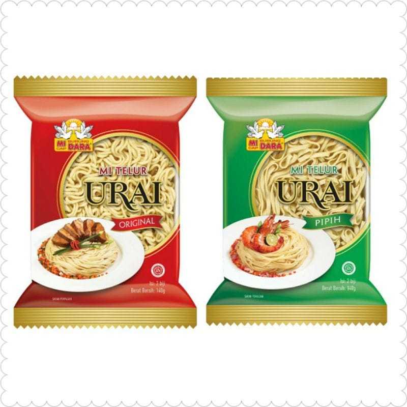 Mie Telur Urai Original dan Pipih Burung Dara 140gr, MIE TELUR MIE KUNING MIE PANGIST MIE KUNING / M