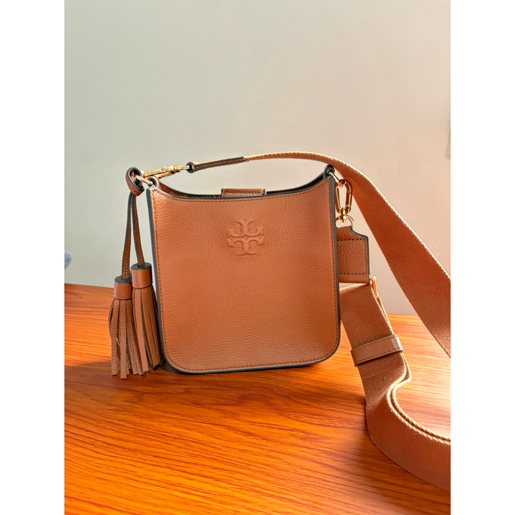 Preloved Tory Burch Thea Mini Web shoulder bag (coklat)