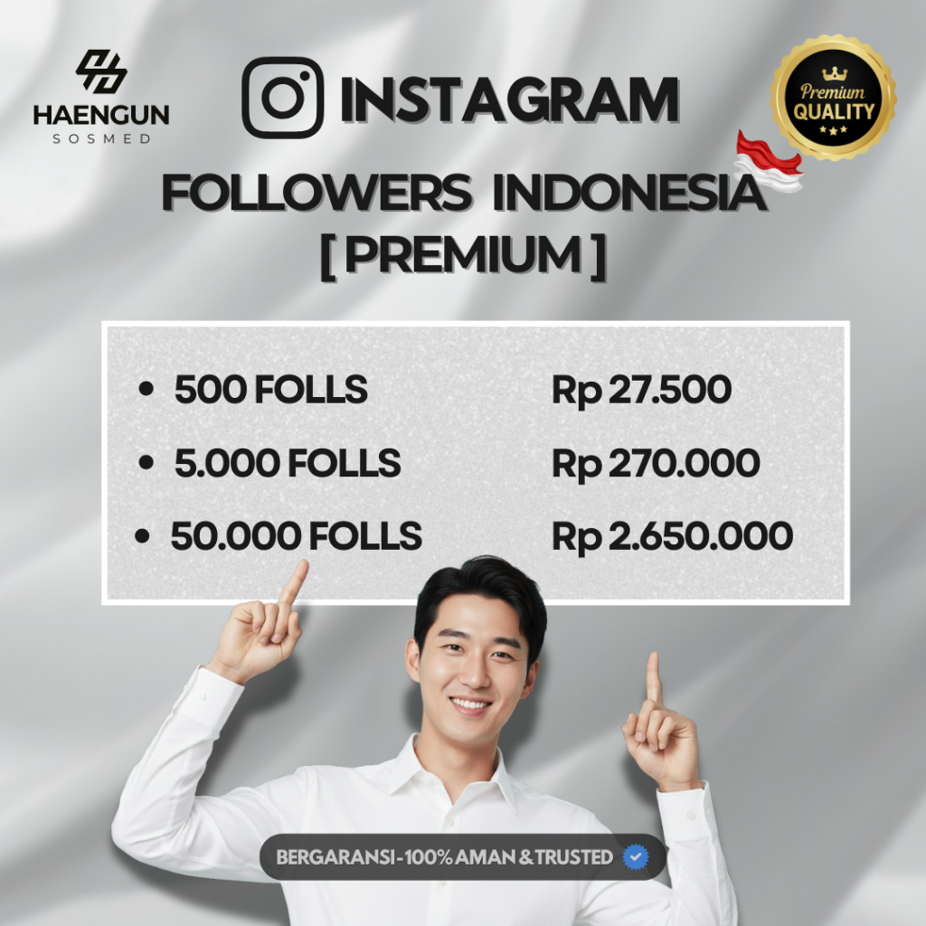 Followers Instagram Indonesia Follower ig Indo Real Aktif Permanen - HIGH QUALITY