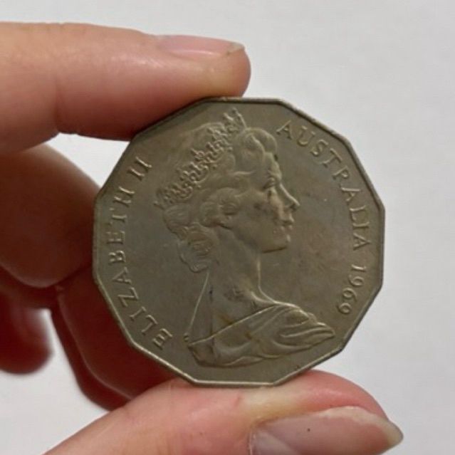 Koin Elizabeth II Australia tahun 1969 50 cents