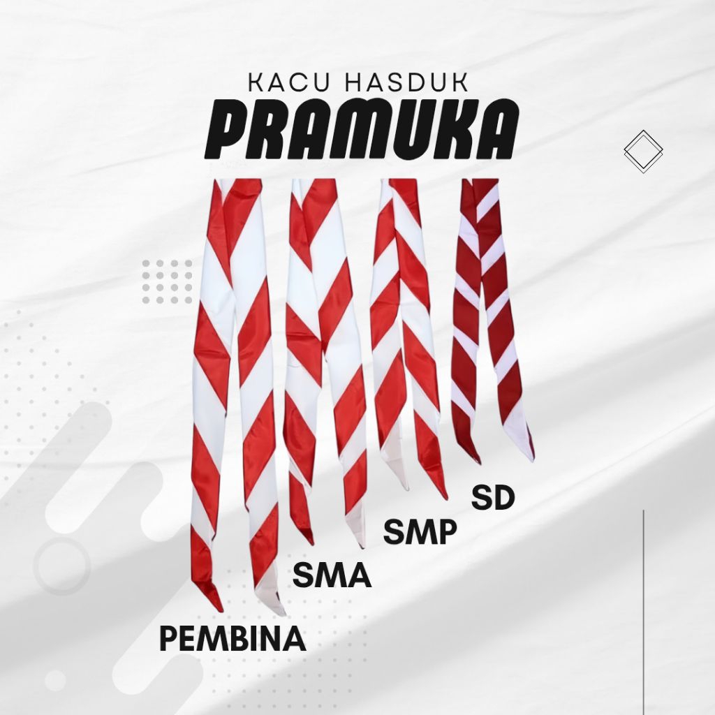 Kacu Hasduk Pramuka Merah Putih Bahan Satin Jumping SD,SMP,SMA,PEMBINA,JUMBO - Pria dan Wanita