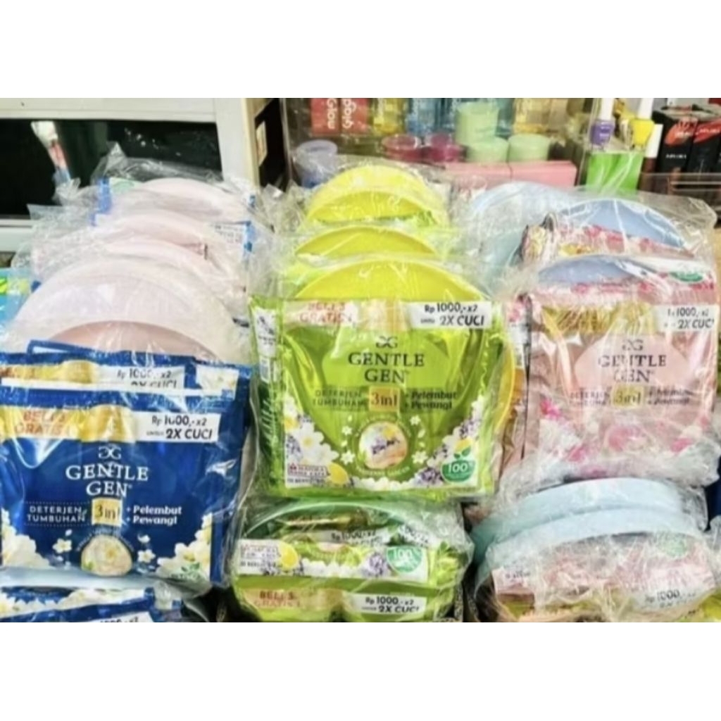 Gentle Gen deterjen cair 32 sachet + free piring cantik