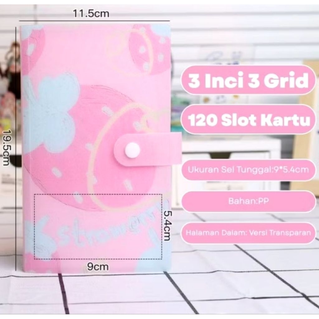 Album Ukuran 2R isi 120 Slot/ Tempat Photocard Transparan/Album Foto Polaroid Waterproof