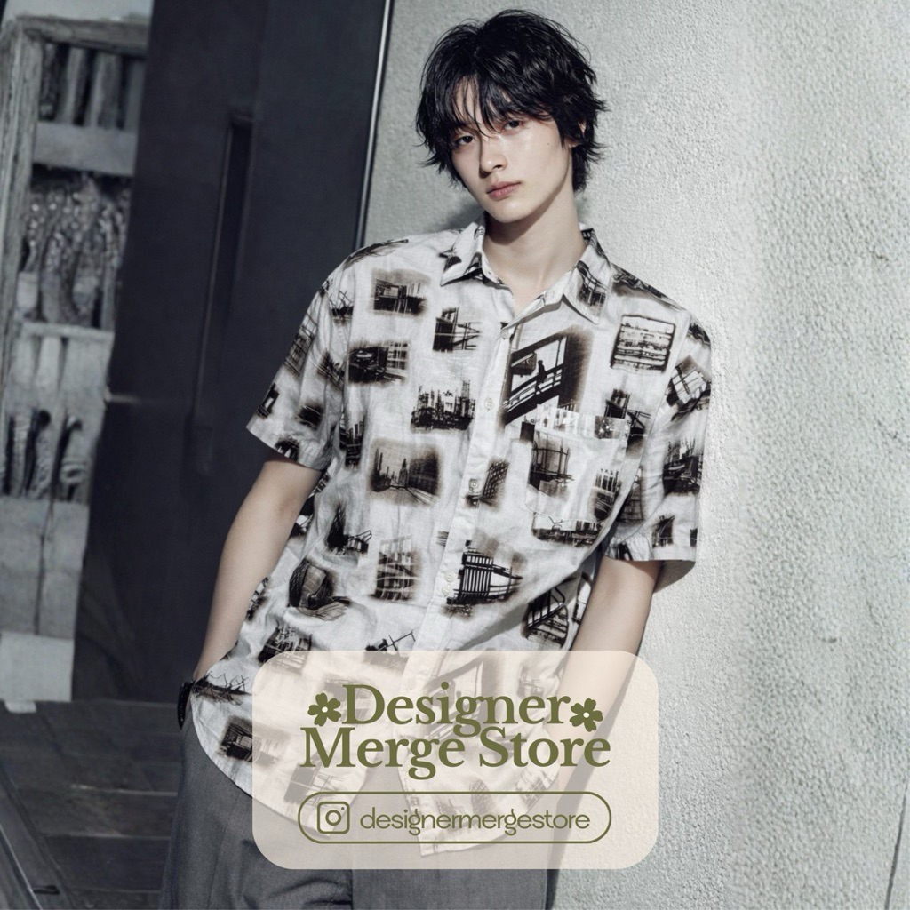 [PRELOVED] The Executive Kemeja Pria Lengan Pendek – Scenery Hitam Putih Artsy