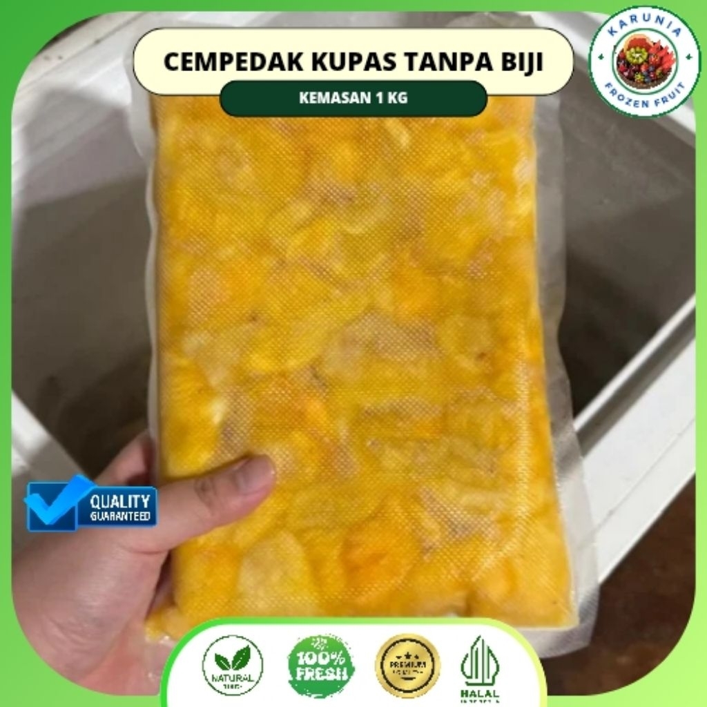 CEMPEDAK FROZEN KUPAS TANPA BIJI/BUAH NANGKA BEKU/ BUAH BEKU CEMPEDAK TANPA BIJI/ FROZEN FRUIT CEMPE