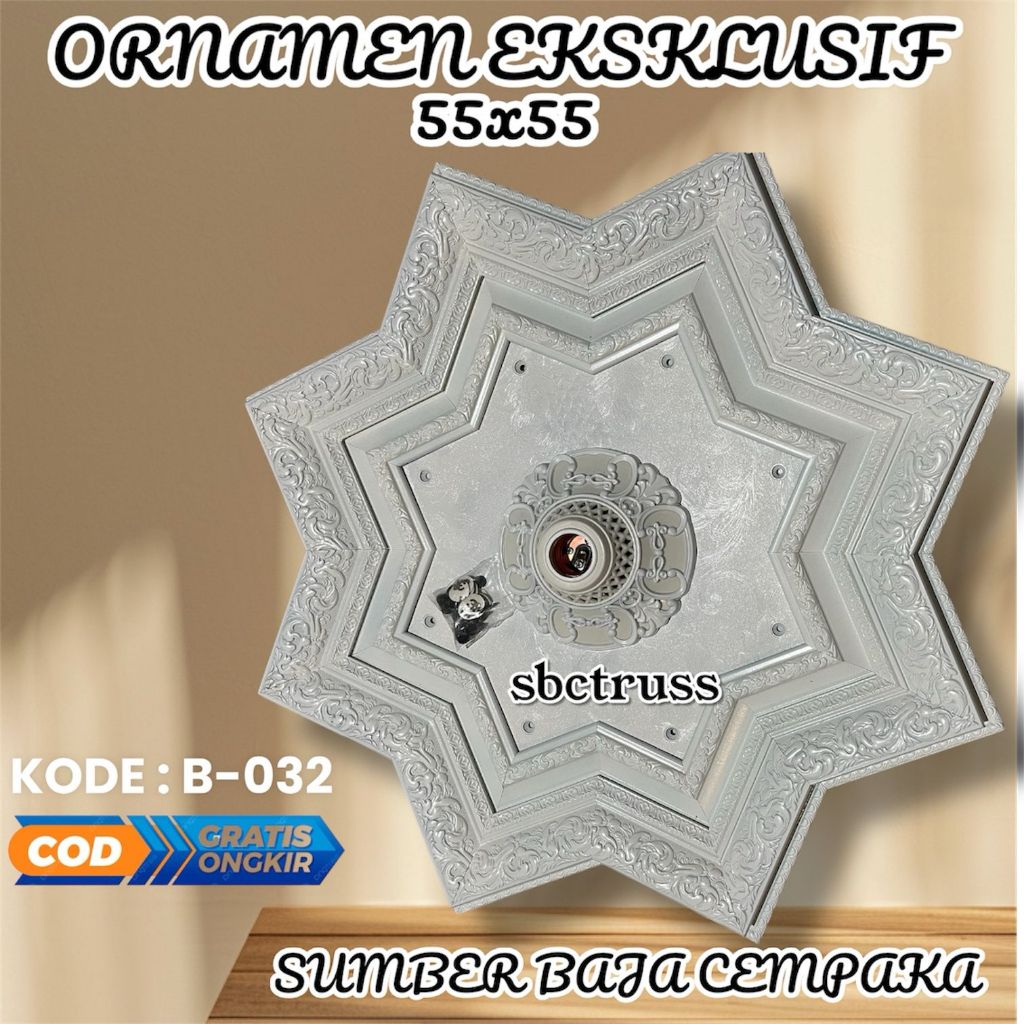 Ornamen Lampu Plafon Minimalis Modern PVC – Hiasan Plafon Rumah Elegan Ruang Tamu Kamar