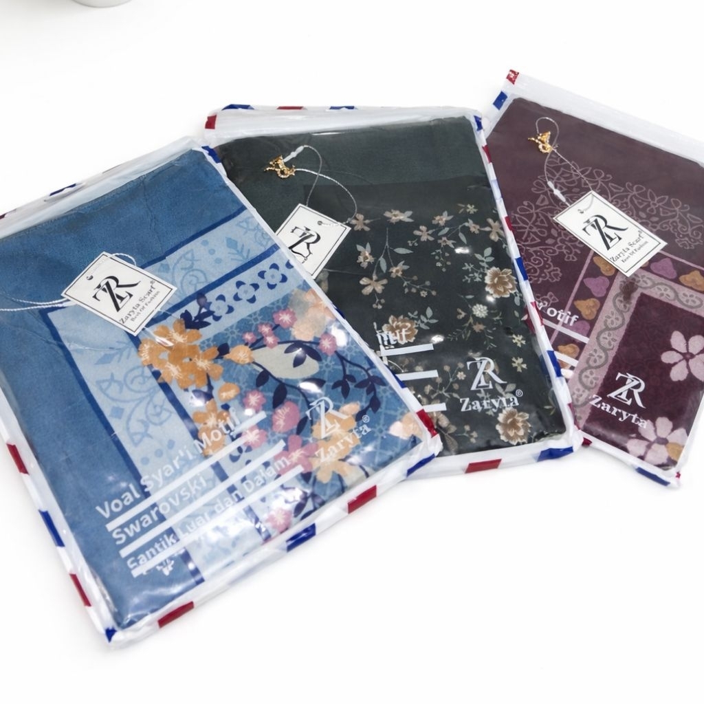 Jilbab Segi Empat Syari Zaryta Motif