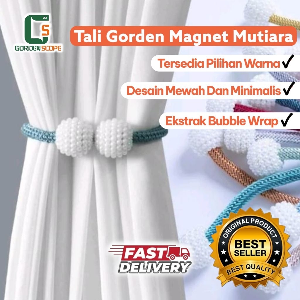 Tali Gorden Magne Aesthetic Mewah Tali Pengait Hordeng Magnet Mutiara HARGA SATUAN
