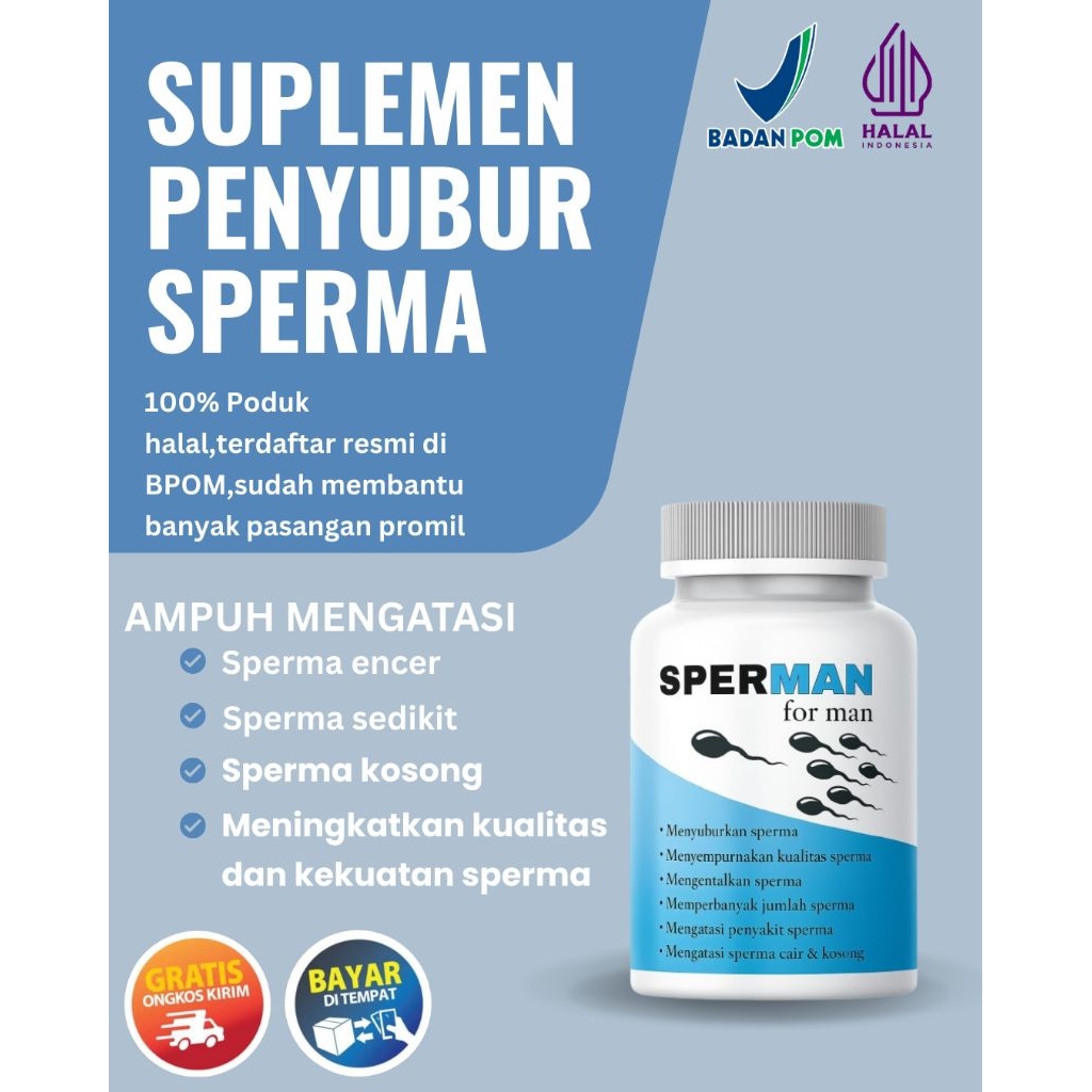 SPERMAN Suplemen herbal penyubur sperma pria pengental sperma penambah sperma kosong dan encer