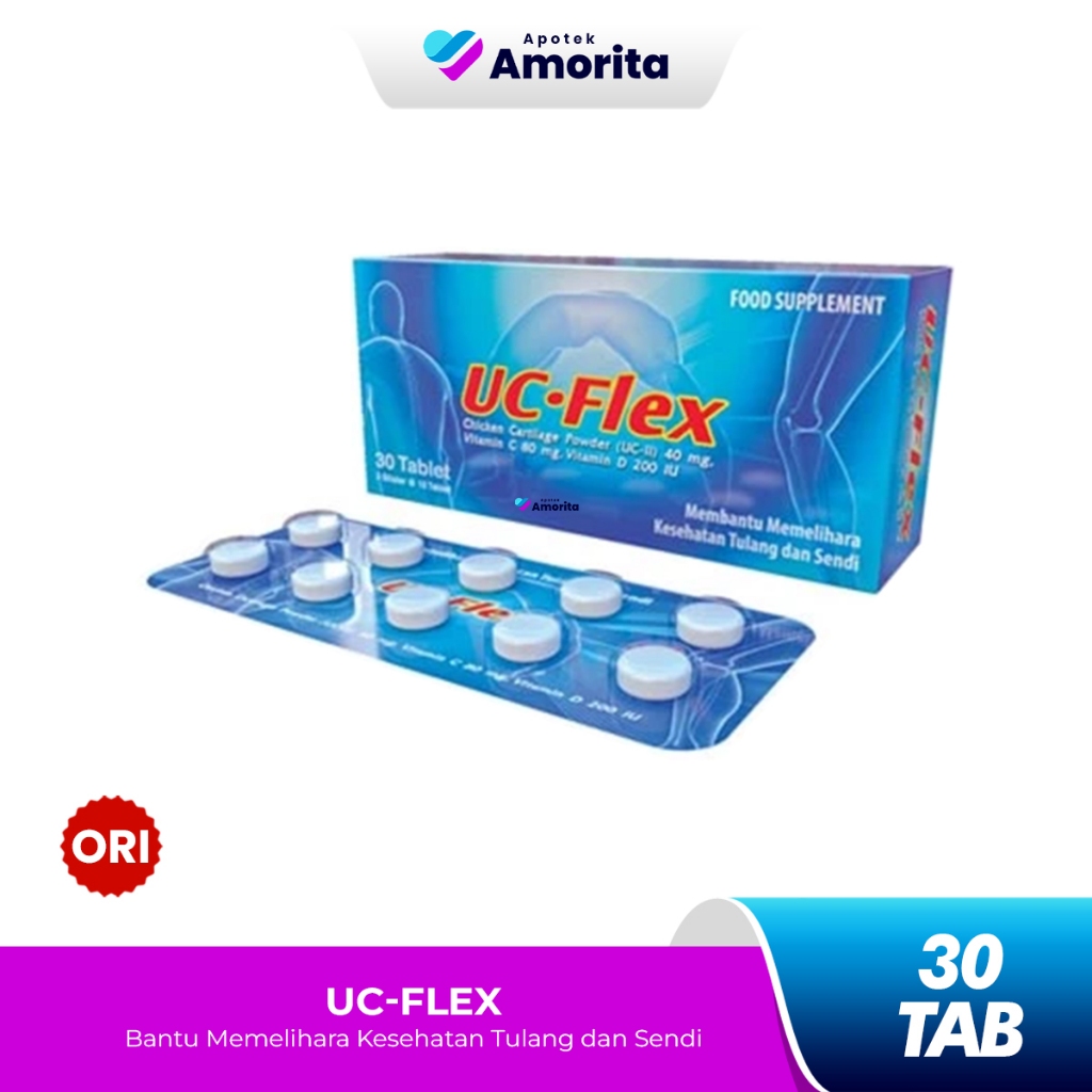 UC-FLEX Blister 30 Tablet Suplemen Tulang Sendi Vitamin D Collagen Halal