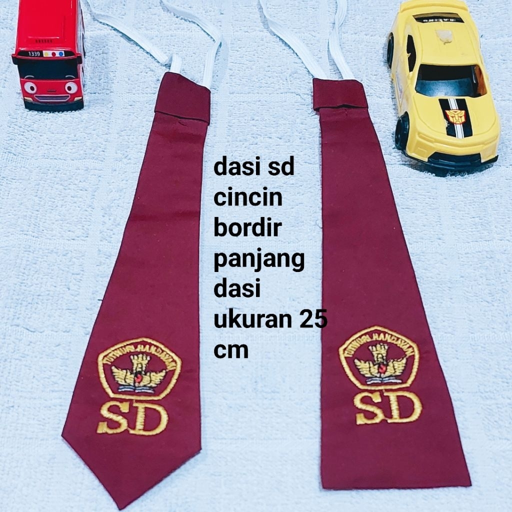 Dasi Sekolah dasi cincin Anak SD Laki-Laki Perempuan Bordir ukuran 25 cm Isi 10pcs