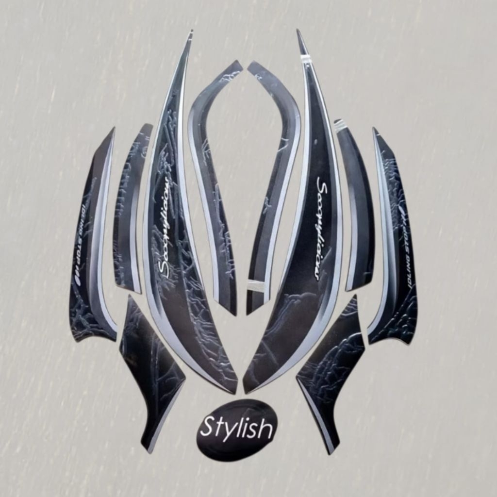 STIKER STRIPING & LIST BODY MOTOR HONDA SCOOPY FI STYLISH 2018 WARNA MATTE BROWN STANDAR
