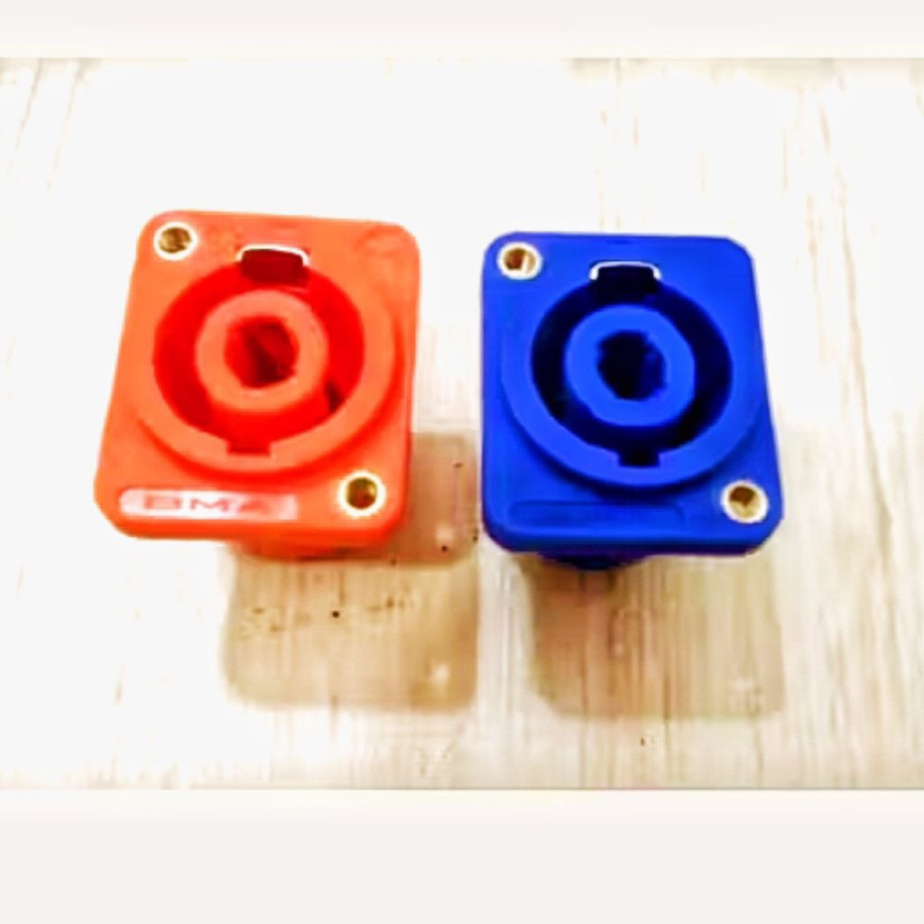 soket spikon BMA, socket speakon  soundmax biru female 4 pin original soket speaker