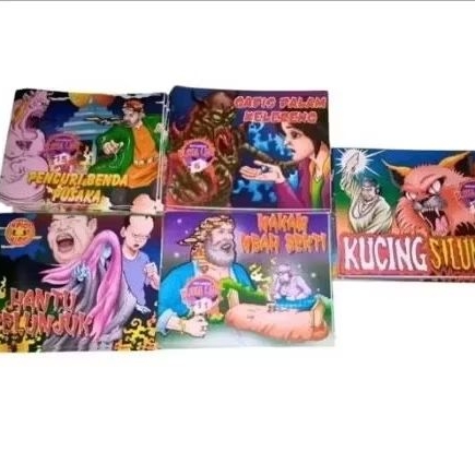 50 pcs buku komik misteri dengan dongeng anak ikuran 9x8cm