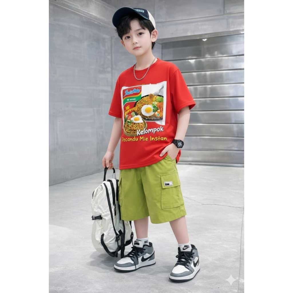 kaos anak anak cewek cowok/kaos viral gambar indomi/kaos viral
