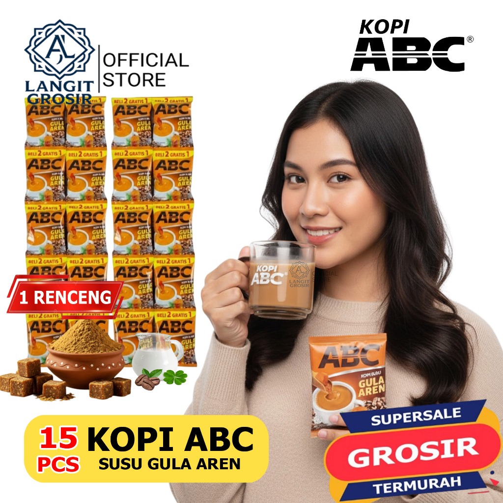 [15 Sachet] 1 Renceng Kopi ABC Gula Aren / ABC Kopi Susu Gula Aren