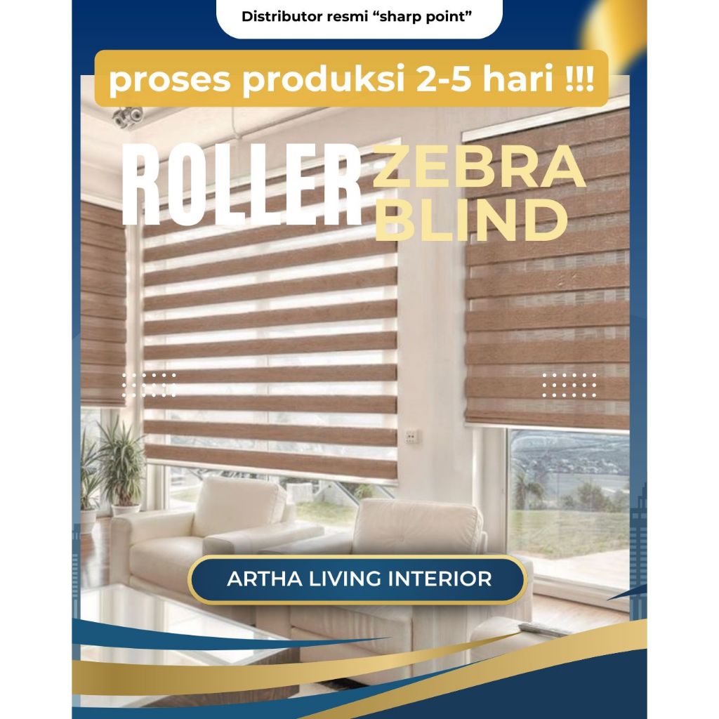 Zebra Blind Roller Blind Rainbow Blind Tirai Jendela Korea Minimalis Dimout Blackout Custom Ukuran P