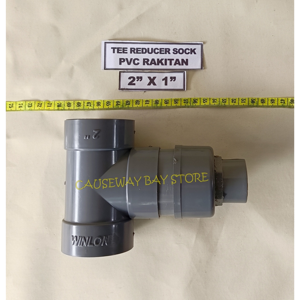 TEE REDUCER SOCK 2 X 1 INCH PVC RAKITAN