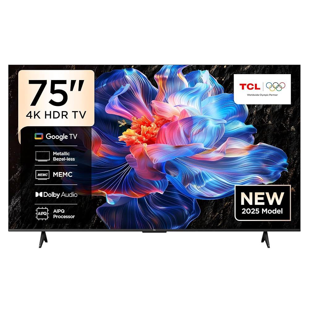 LED TV TCL 75P6K Google TV 75 Inc UHD 4K Metallic Bezelless AiPQ Processor
